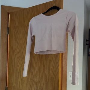 AERIE Light Pink Long Sleeve Crop Top